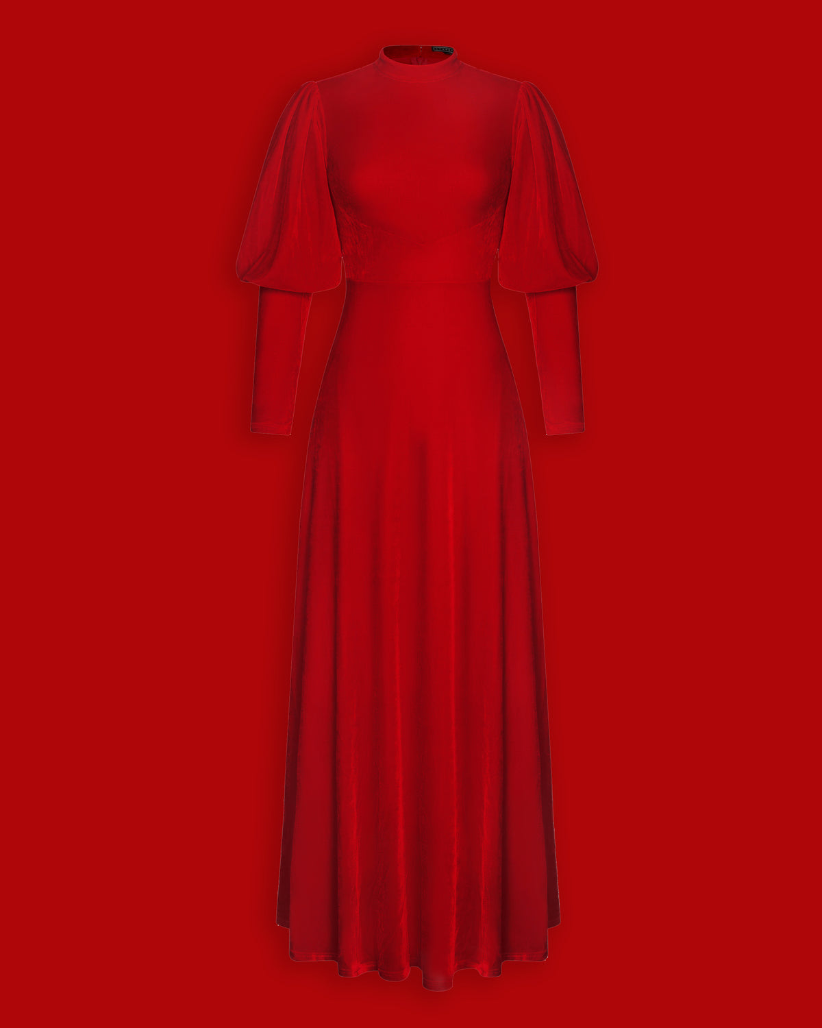 The Arcadia Dress in deep red captures the spirit of medieval elegance blended with modern gothic style. Made from luxuriously soft, high-stretch polyester, this enchanting maxi dress features long bishop sleeves, a regal mock turtleneck, and a flowing silhouette that drapes gracefully to the floor. Perfect for Renaissance fairs, gothic fashion enthusiasts, or anyone drawn to ethereal, vintage-inspired alternative clothing.