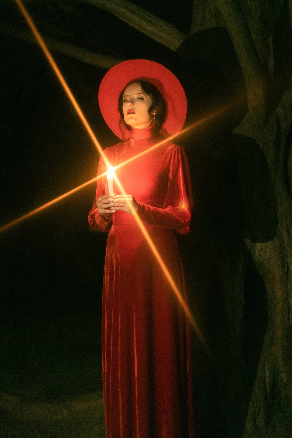 This stunning red Arcadia Dress embodies medieval-inspired fashion for the modern gothic soul. Its long bishop sleeves, high neckline, and soft, flowing silhouette radiate mystery and sophistication. Crafted from premium, stretchy polyester, it’s perfect for fantasy events, historical cosplay, or alternative evening wear.