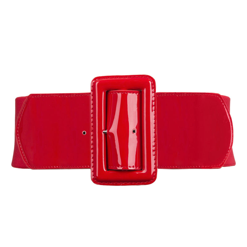 Wide Patent Leather Stretch Belt (2 Colours