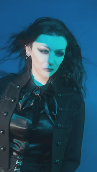 Women’s black stretch corset belt with lace-up front and hook-and-eye fasteners. This one-size-fits-most waist belt combines flexibility and structure, creating a chic silhouette for dresses, blouses, and coats. Perfect fashion accessory for styling modern or vintage outfits.