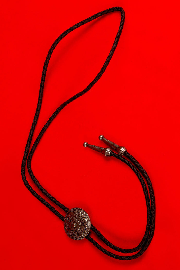 Decorative Silver Bolo Tie
