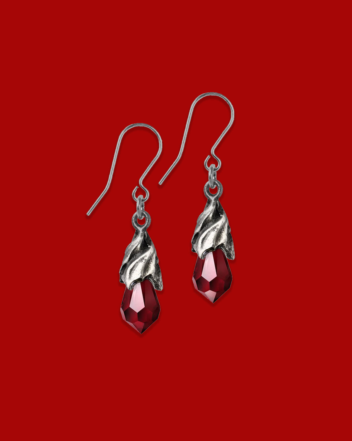 Empyrean Tear Earrings - Red