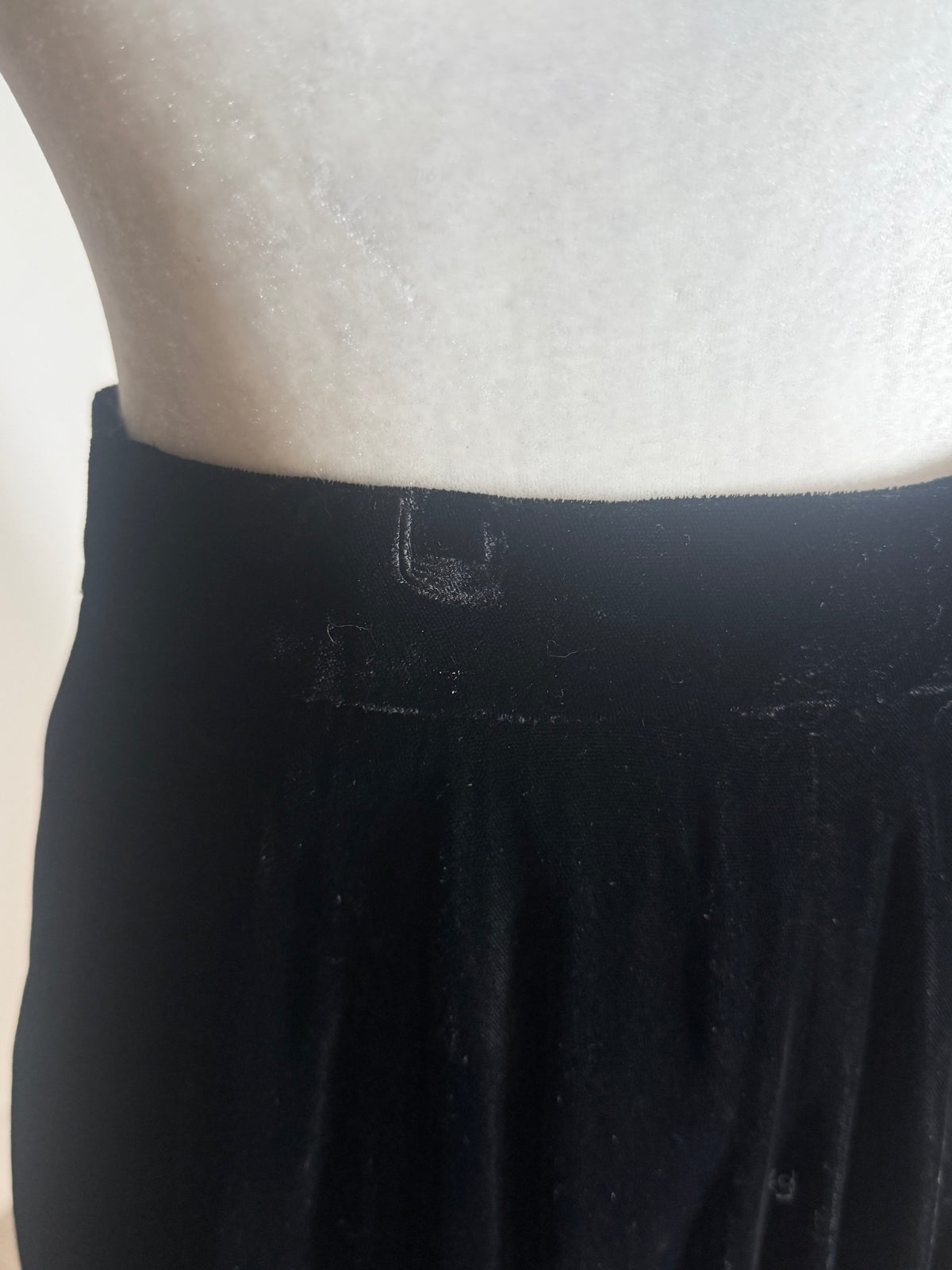 Vintage 80s 90s Victorian Revival Black Velvet Circle Skirt