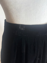 Vintage 80s 90s Victorian Revival Black Velvet Circle Skirt