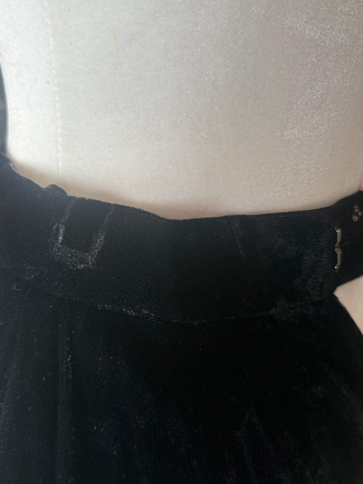 Vintage 80s 90s Victorian Revival Black Velvet Circle Skirt