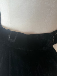 Vintage 80s 90s Victorian Revival Black Velvet Circle Skirt