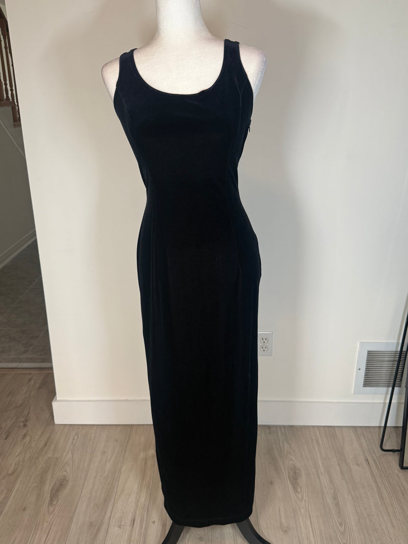 Vintage 90s Scott McClintock Velvet Lace-Back Maxi Dress – KATAKOMB
