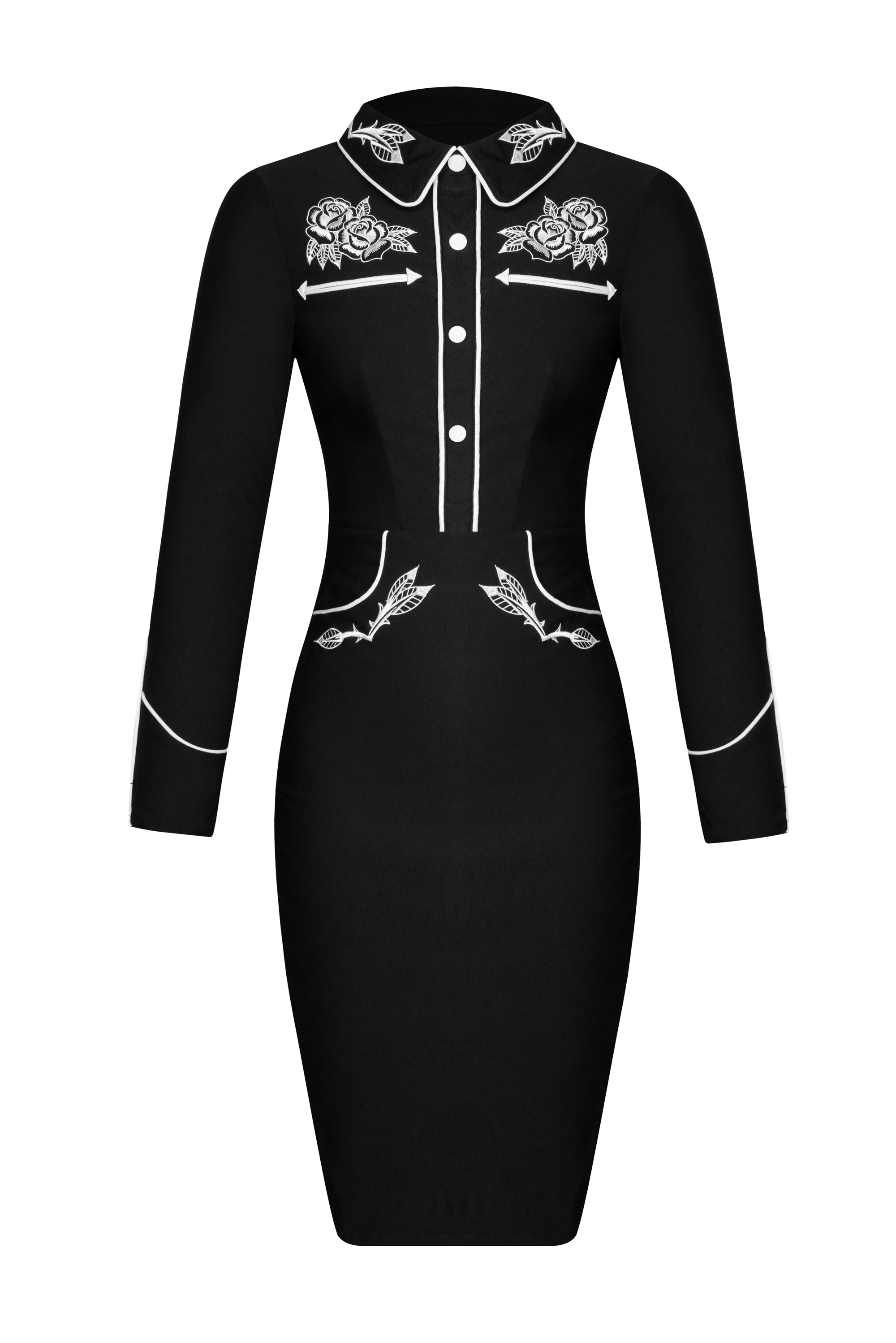 June Dress Black/White – KATAKOMB