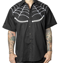 Spiderweb White Western Shirt