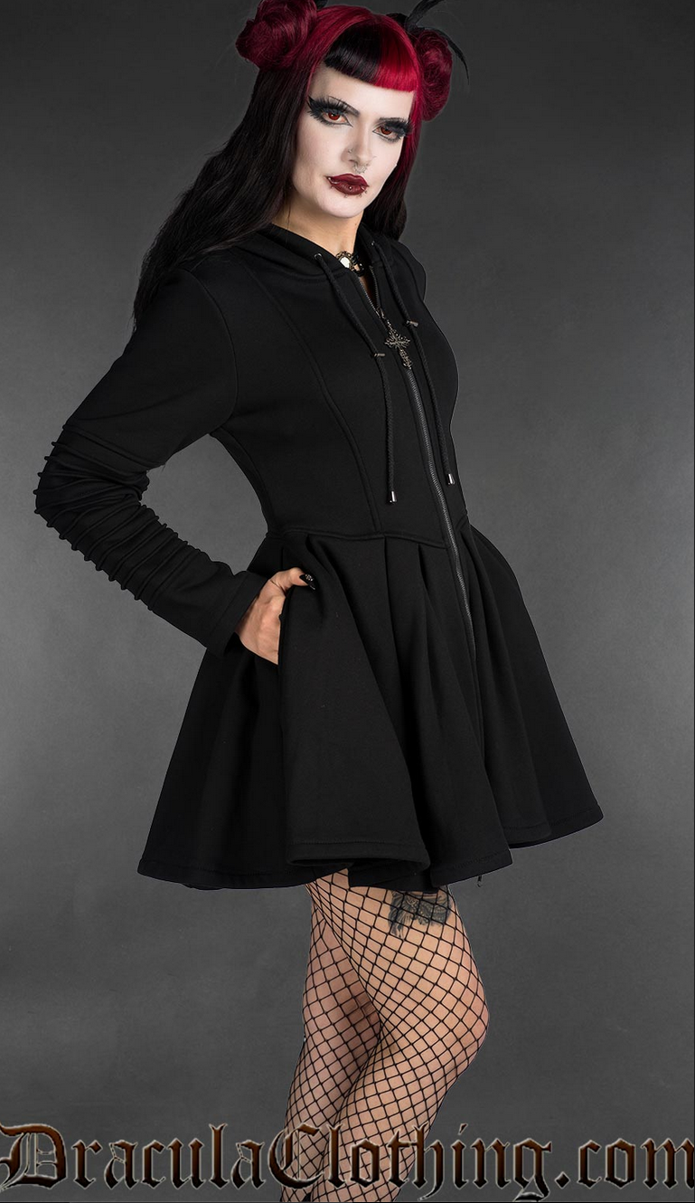 Dracula Hoodie Dress – Gothic Hoodie Dress by Dracula Clothing