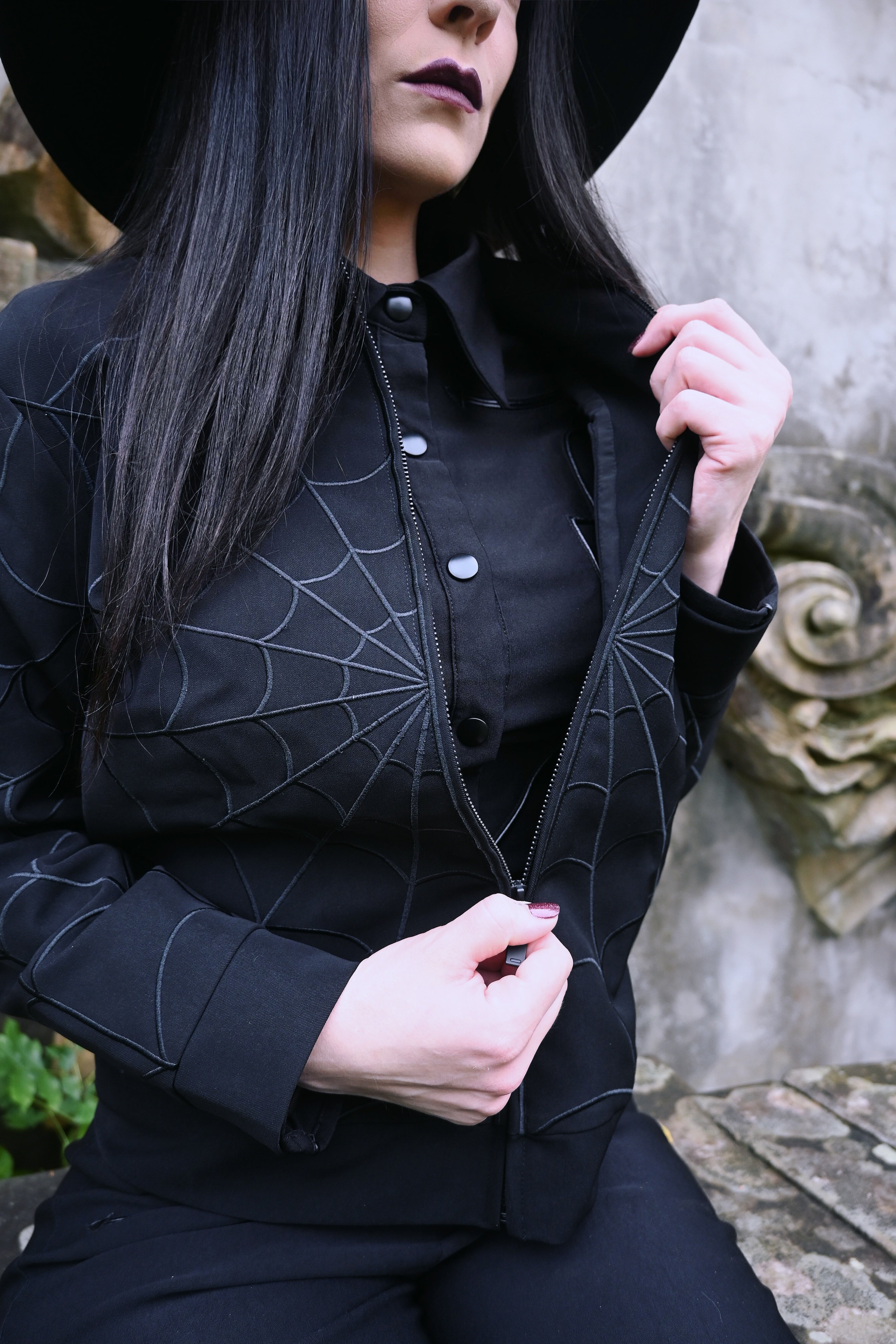 Webbed Work Jacket – Gothic Embroidered Jacket | KATAKOMB