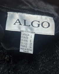 Vintage 90s ALGO 3D Lace Qipao Mini Dress