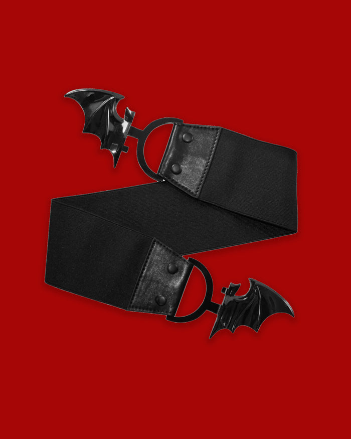 Elastic Waist Belt Bat Black