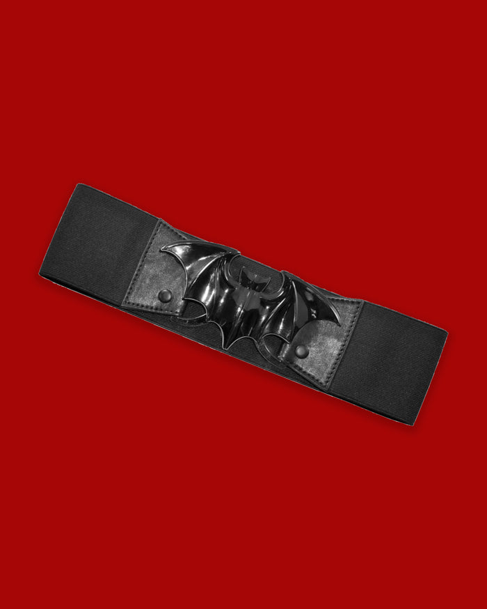 Elastic Waist Belt Bat Black