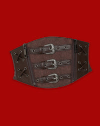 A delicate lace corset belt designed to define the waist with a dramatic and feminine silhouette. The Fading Angel Belt features intricate lace detailing and adjustable corset-style lacing for a customizable fit. Its elegant historical-inspired design makes it a versatile statement accessory, ideal for layering over dresses, blouses, or skirts and adding a sophisticated gothic or medieval touch to an outfit.