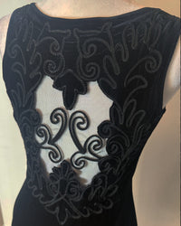 Vintage 90s Scott McClintock Velvet Lace-Back Maxi Dress