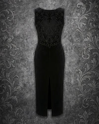 Vintage 90s Scott McClintock Velvet Lace-Back Maxi Dress