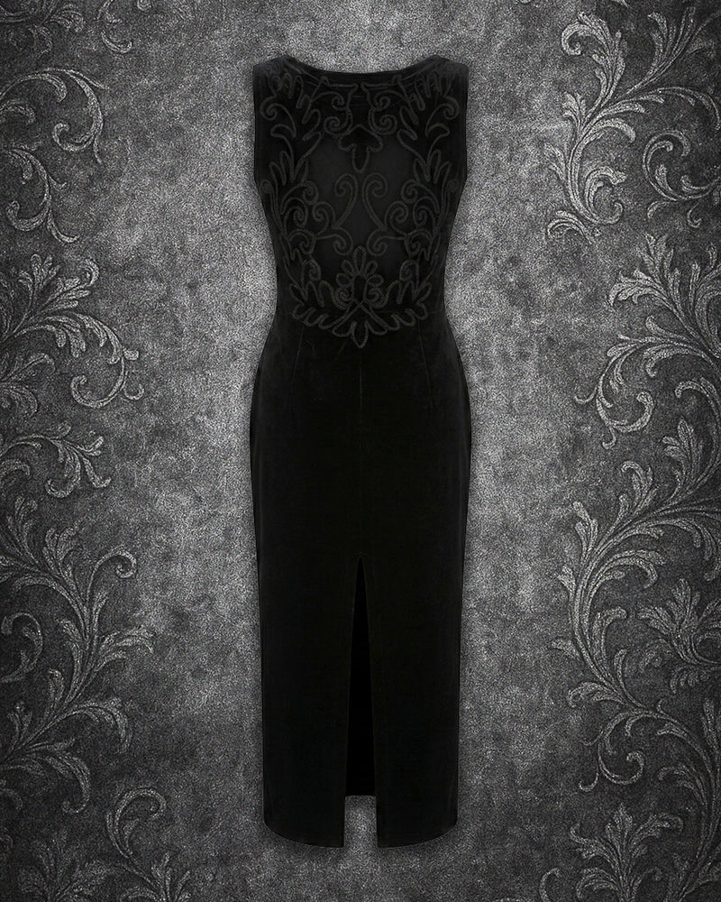 90s black velvet dress Vintage Scott McClintock Lace-Back Maxi Long Orange Flowy Dress dark-brown Shift silhouette US sizes ALDEN:12D