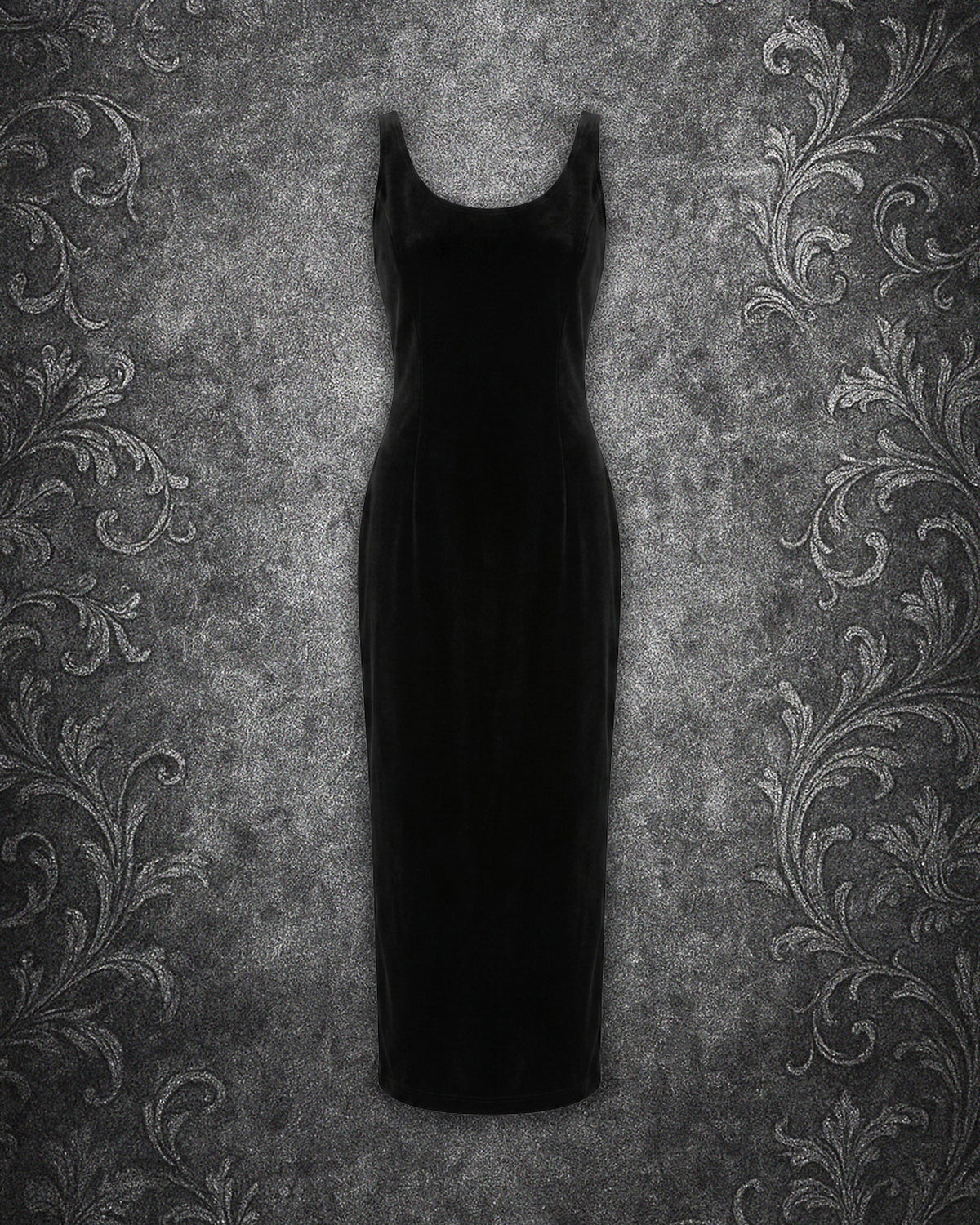 Vintage 90s Scott McClintock Velvet Lace-Back Maxi Dress – KATAKOMB