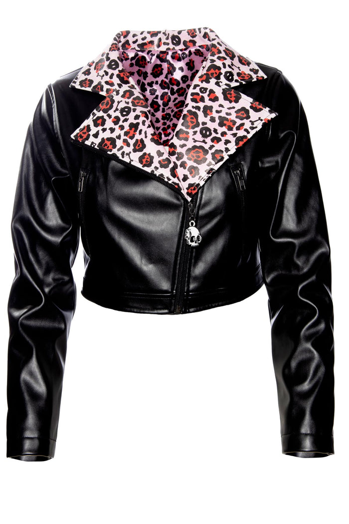 PRE-ORDER Leopard Collar Moto Jacket