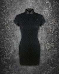 Vintage 90s ALGO 3D Lace Qipao Mini Dress
