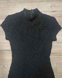 Vintage 90s ALGO 3D Lace Qipao Mini Dress