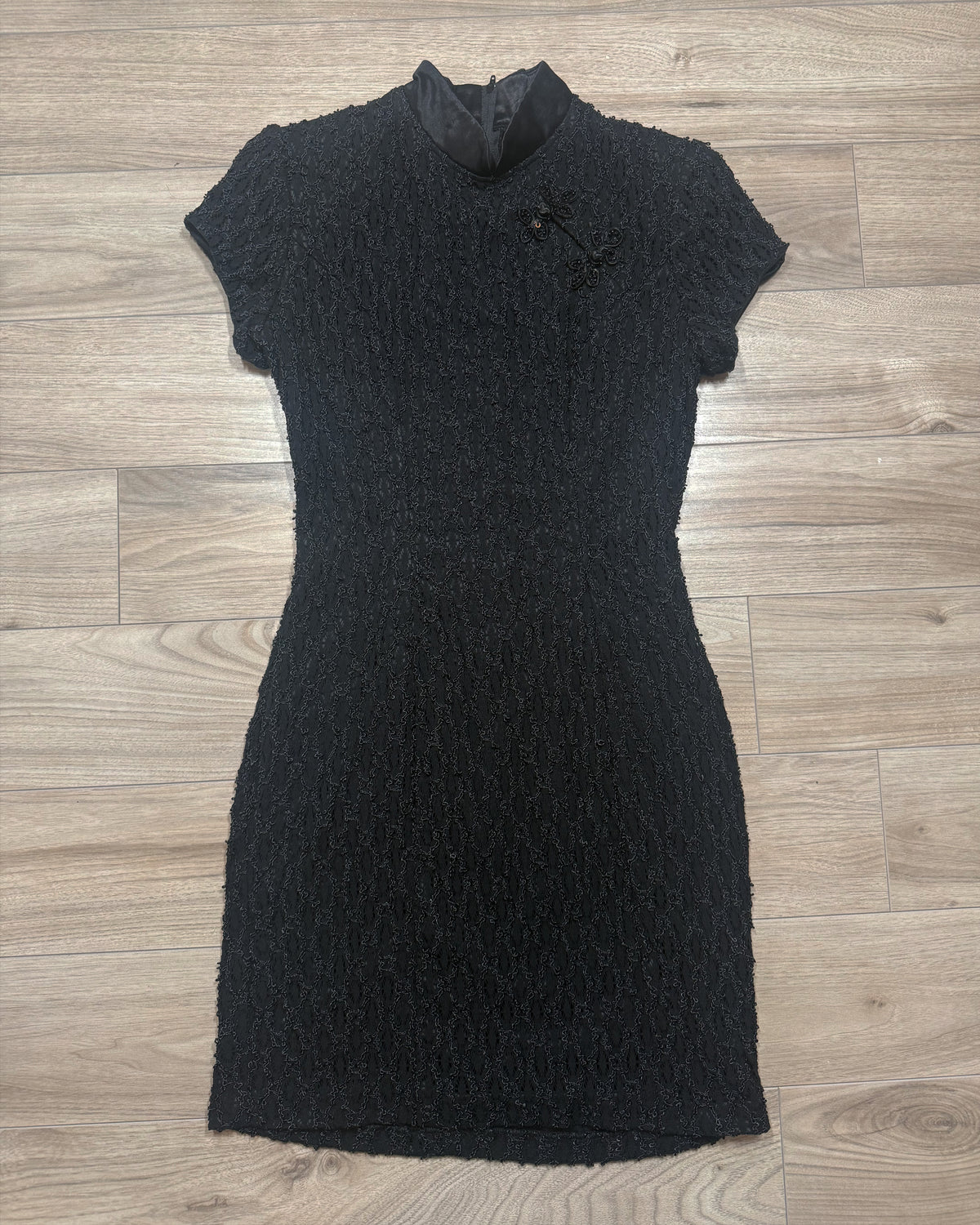 Vintage 90s ALGO 3D Lace Qipao Mini Dress