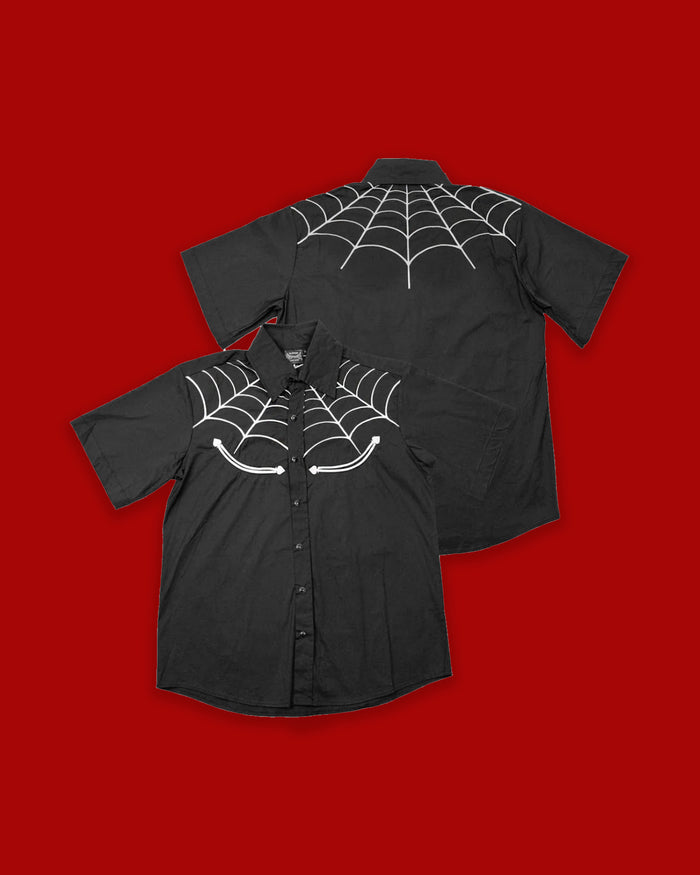 Spiderweb White Western Shirt