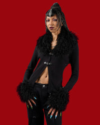 Wicked Rose Cardigan - Black