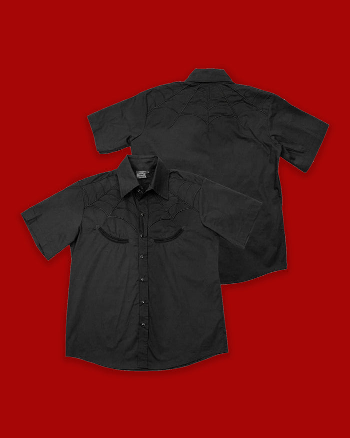 Spiderweb Black Western Shirt