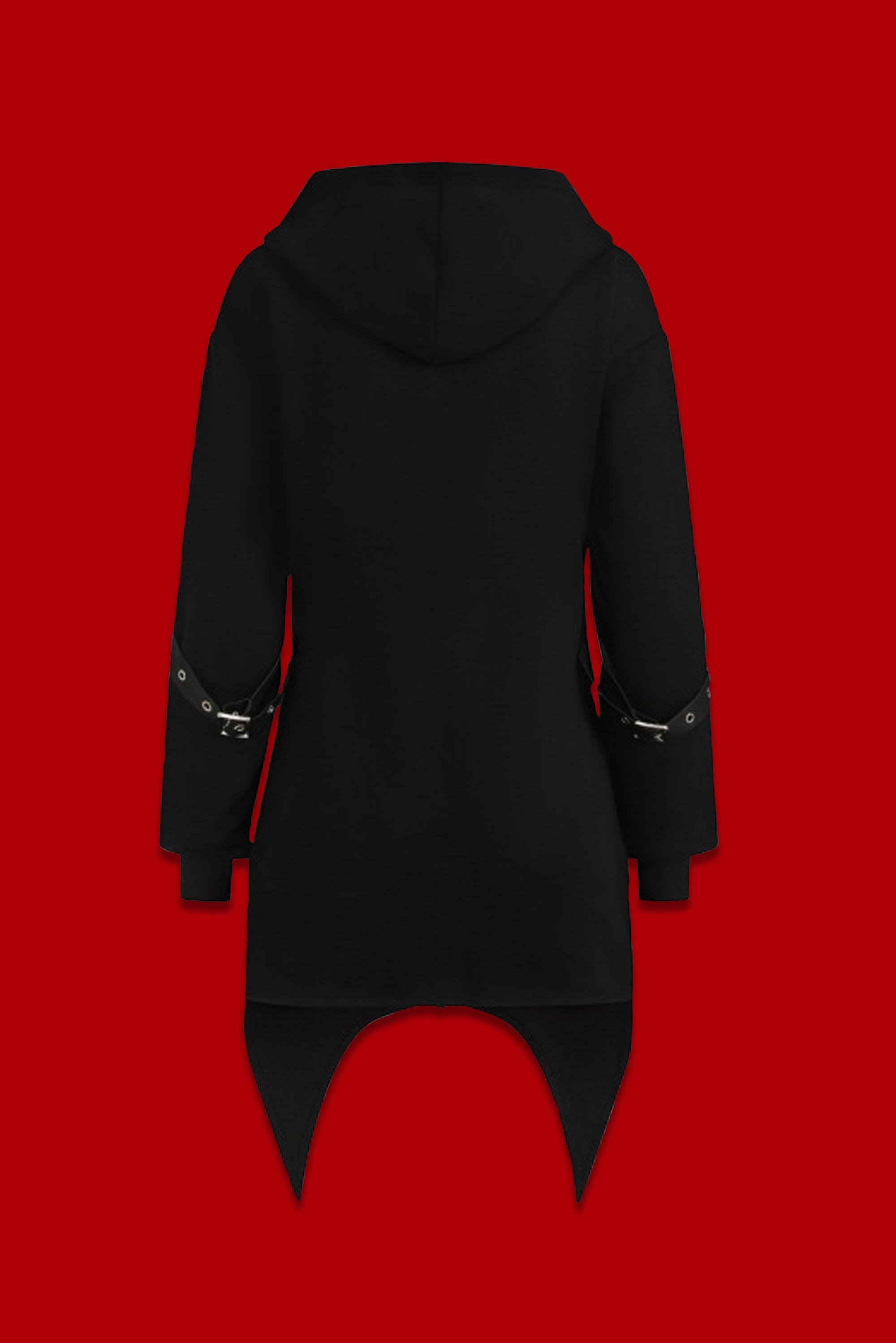 Black hoodie best sale with red sleeves