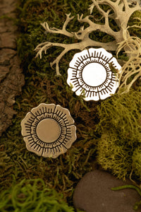 Elegant botanical Flower Collar Clips by Hilary Jane, intricately engraved in metal for a subtle yet artistic detail. Perfect for enhancing a collared blouse or dress, these handcrafted clips bring a delicate, nature-inspired charm that complements the Dakota, Jane, and Katherine dresses effortlessly.