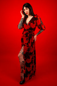 Winona Maxi Dress - Red Floral